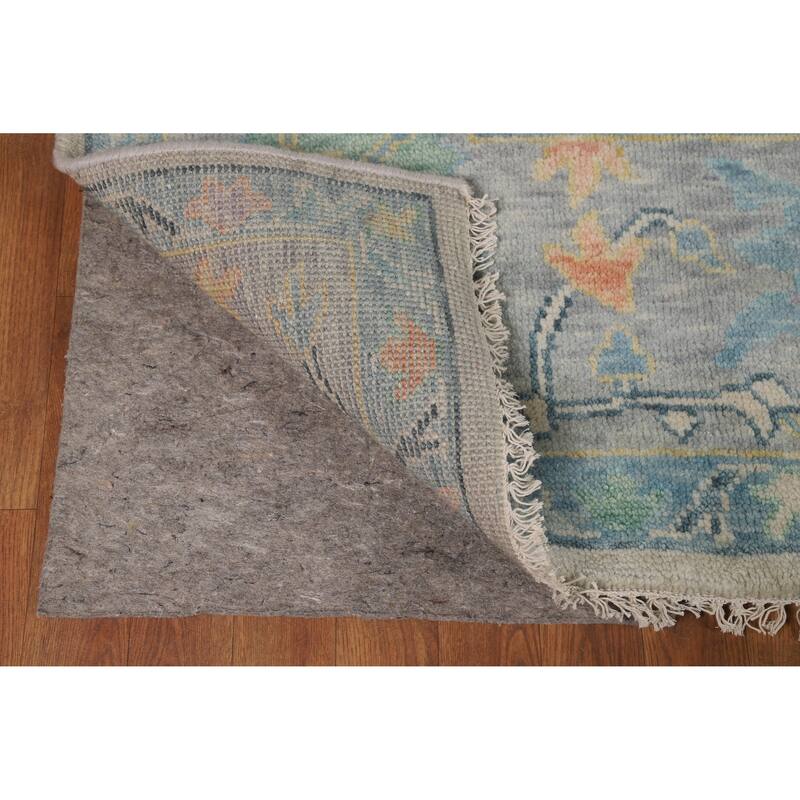 Oushak Indian Area Rug Handmade Beige Wool Carpet - 8'0" x 10'5"