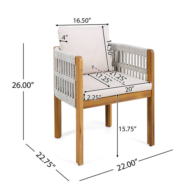 Christopher Knight Home - Isolde Acacia Wood Outdoor Dining Chair（Set of 2）