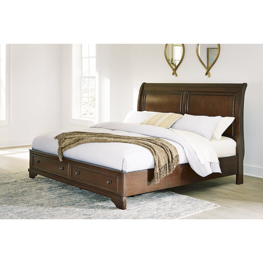Signature Design by Ashley Trellington Dark Brown Sleigh Storage Bed