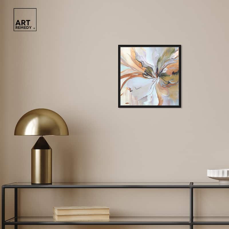 Art Remedy Golden Aesthetic Framed Boho Abstract 1 Piece Canvas Wall Art