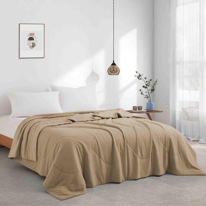 Lightweight Breathable Cooling Waffle Reversible Summer Blanket, Dual-side Cool Touch Comforter