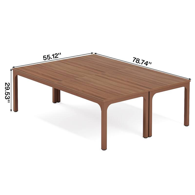 Rectangle 13FT Large Conference Table Set of 2, 78.74-Inch Meeting Seminar Table, Long Business Table