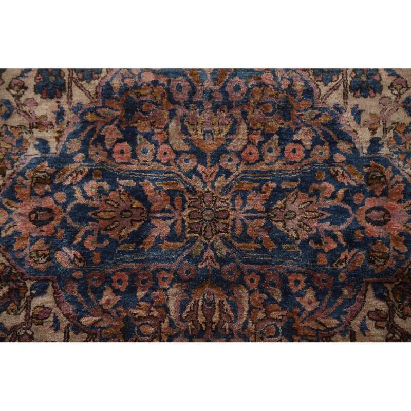 Silk Pre-1900 Antique Kashan Mohtasham Persian Area Rug Hand-knotted - 4'1" x 6'10"