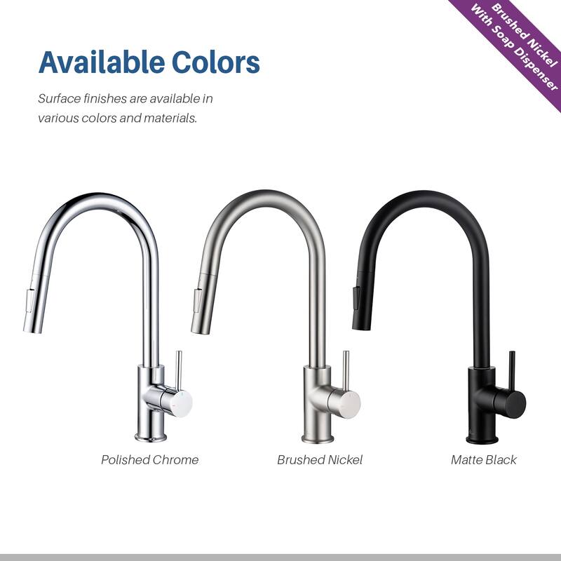 Blossom Solid Pull-Down Kitchen Faucet w/ 360 Swivel, Single Handle