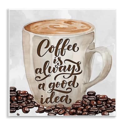 Stupell Coffee Phrase Classic Mug Wall Plaque Art Design By Kim Allen