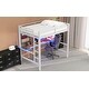 preview thumbnail 24 of 29, Full Size Gaming Metal Loft Bed Frame with LED Light and Desk, 77.2"L x57.3"W x 72"H