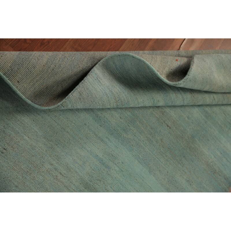 Aqua Green & Blue Modern Gabbeh Oriental Rug Hand-Knotted Wool Carpet - 3'9" x 5'10"
