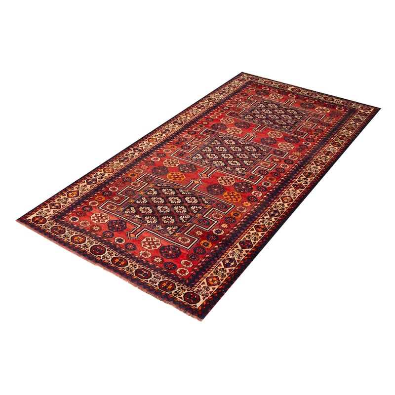 ECARPETGALLERY Hand-knotted Melis Vintage Red Wool Rug - 4'11 x 9'6