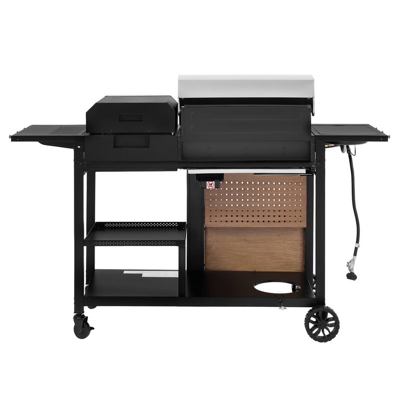 Royal Gourmet Premium Gas Grill and Pizza Oven Combo with Side Burner