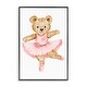 preview thumbnail 1 of 32, Stupell Ballerina Teddy Bear Framed Giclee Art Design By Amy Hall 18 x 12 - Black