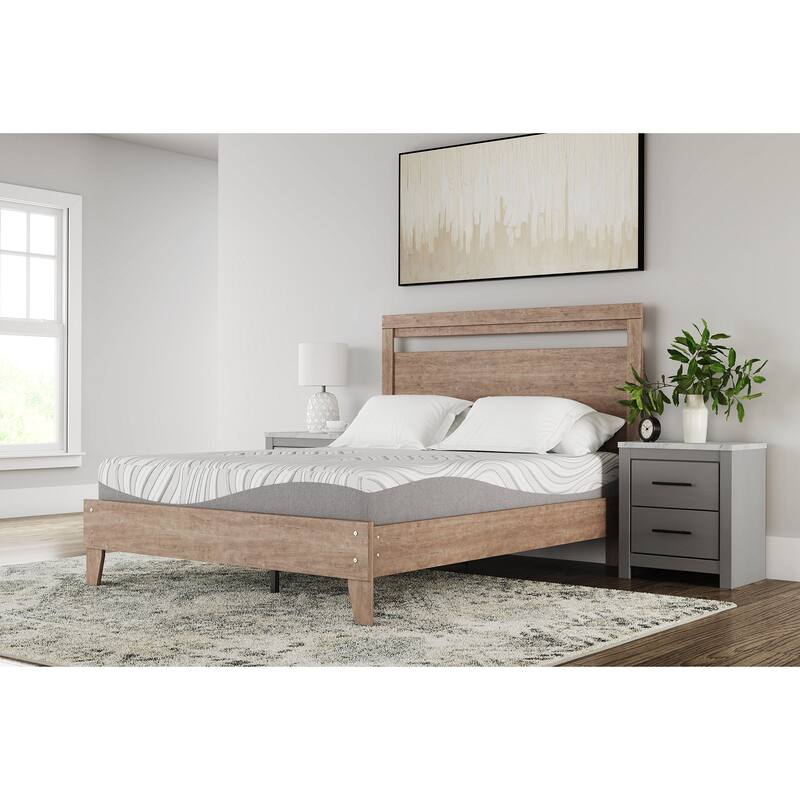 Signature Design by Ashley Memory Foam White 10 Inches Medium Mattress - King - White/Grey