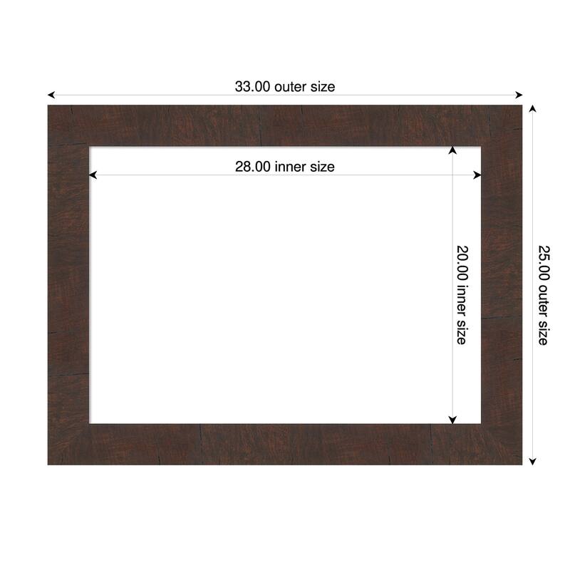Amanti Art Wildwood Brown Framed Dry Erase Magnetic Board - 33 x 25 in
