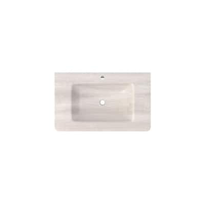 36'' Sintered Stone Wall Mount Bathroom Sink Solid Surface Vessel Bathroom Sink