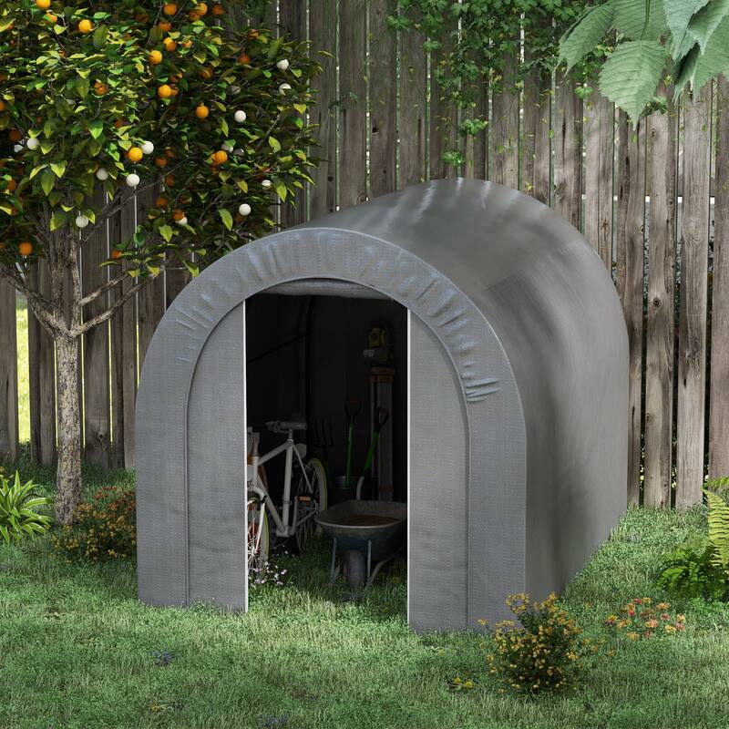 6'x 8'Garden Storage Tent, Heavy Duty Outdoor Shed, Waterproof Portable Shed Storage Shelter with Galvanized Metal Frame