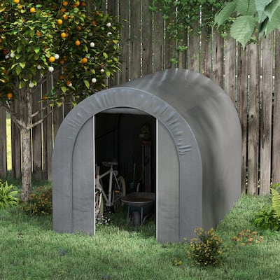 Outsunny 6' x 8' Garden Storage Tent, Heavy Duty Outdoor Shed, Waterproof Portable Shed Storage Shelter