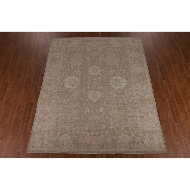 Vegetable Dye Oushak Area Rug Turkish Hand-Knotted Wool Carpet - 8'1"x 10'0"