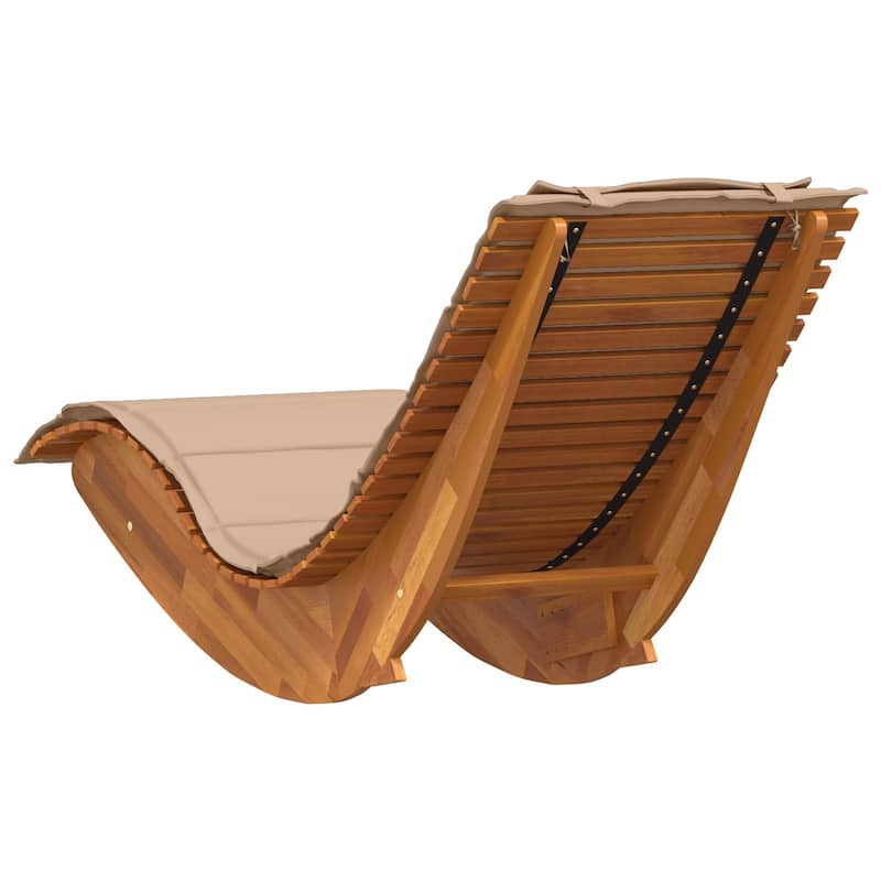 vidaXL Rocking Sun Loungers with Cushions 2 pcs Solid Wood Acacia - 23.6 x 39.4 x 19.7
