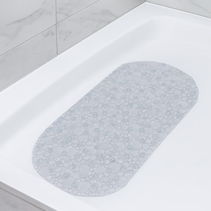Bubbles Non-Slip Oval Bathtub Mat 28 L x 15 W - Clear
