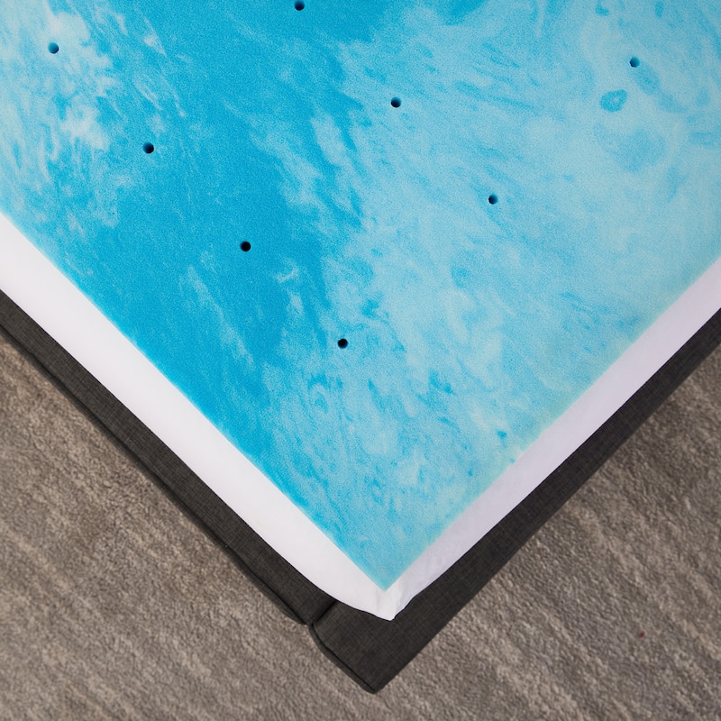 Bodipedic Cooling Gel Swirl Memory Foam Mattress Topper