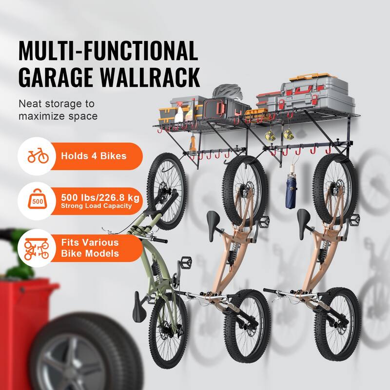 Bike Storage Rack Home and Garage Organizer, Customizable for Various Bike Sizes - 73 inch