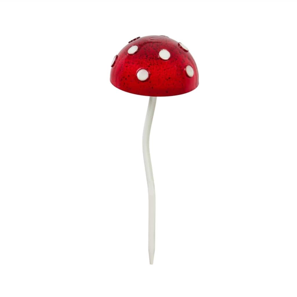 12.5 in. Glow in the Dark Mushroom Plant Pick, Red