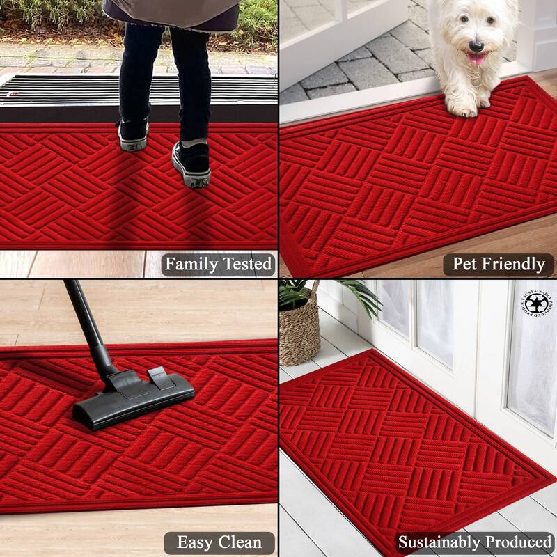 A1HC New All Weather Superior Dirt and Moisture Absorbing Polypropylene Door Mat with Non-Slip Backing for Inside Outside Use