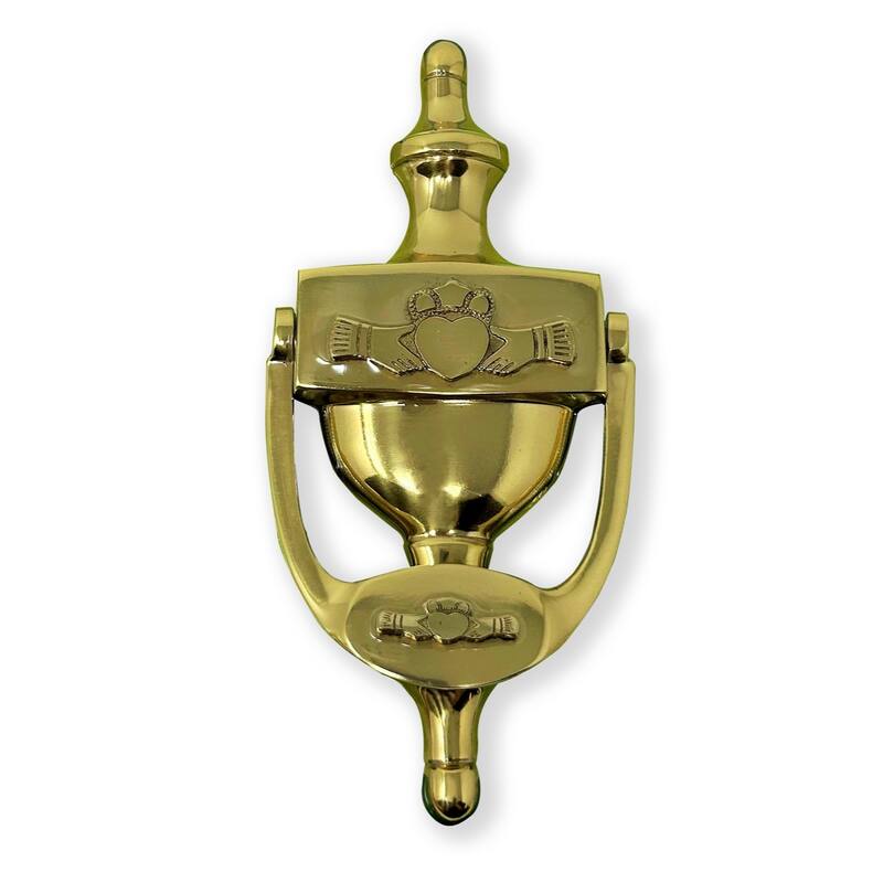 Irish Claddagh Brass Door Knocker- Antique Finish - Brass
