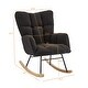 preview thumbnail 53 of 51, Teddy Fabric Tufted Glider Rocking Chair with Metal Frame