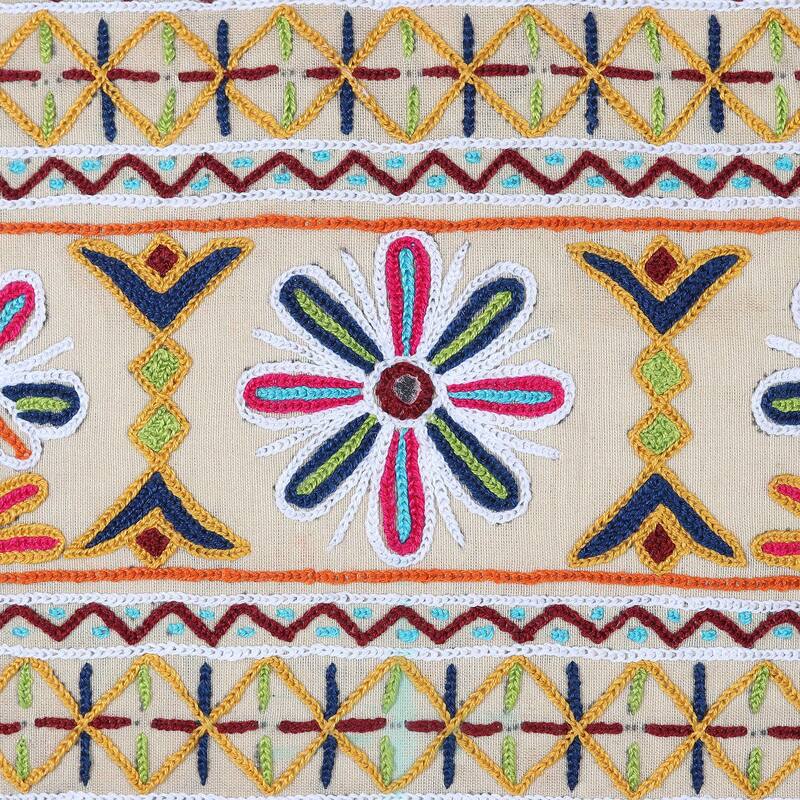Novica Handmade Merry Meeting Embroidered Cotton Cushion Covers (Set Of 2)