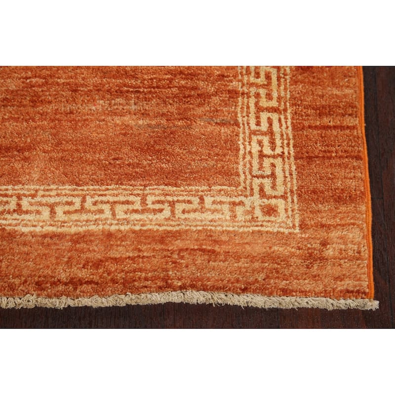 Orange Oriental Gabbeh Kashkoli Runner Rug Hand-knotted Wool Carpet - 2'7" x 9'0"
