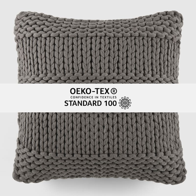 Cozy Chunky Knit Acrylic Decor Throw Pillow