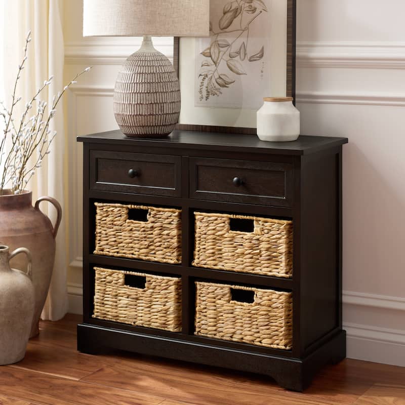 SAFAVIEH Ardelia Red 6-Drawer Storage Unit (Fully Assembled) - 30"W x 13"D x 26"H