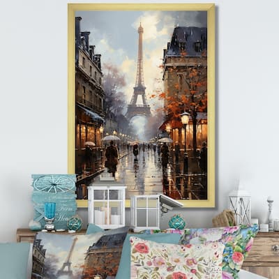 Designart "Eiffel Paris In 19 Century" City Paris Framed Canvas Prints