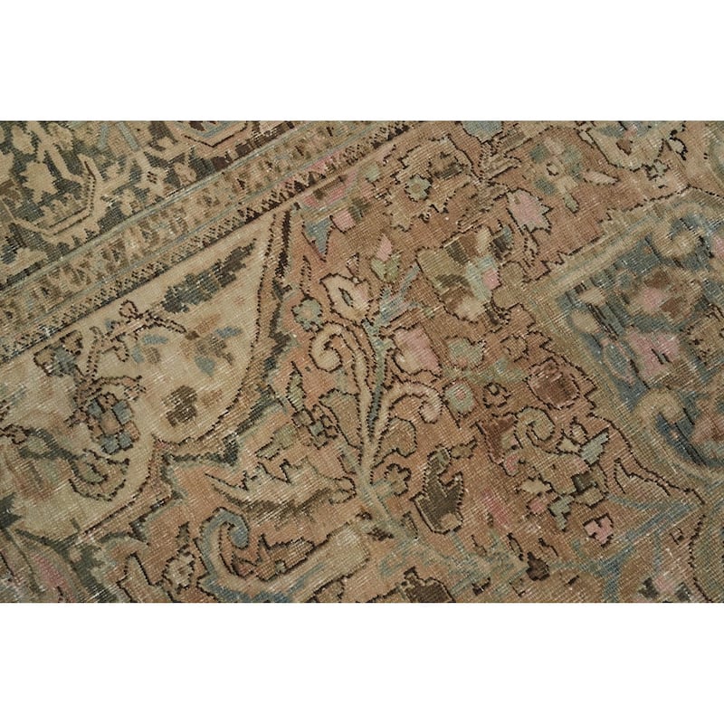 Hand Knotted Oriental 100% Wool Carpet Traditional Floral Multi-Colored Heriz Area Rug - 11' 9'' X 8' 5''