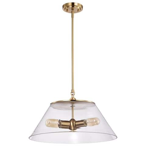 Dover 3 Light Large Pendant Vintage Brass with Clear Glass - Vintage Brass