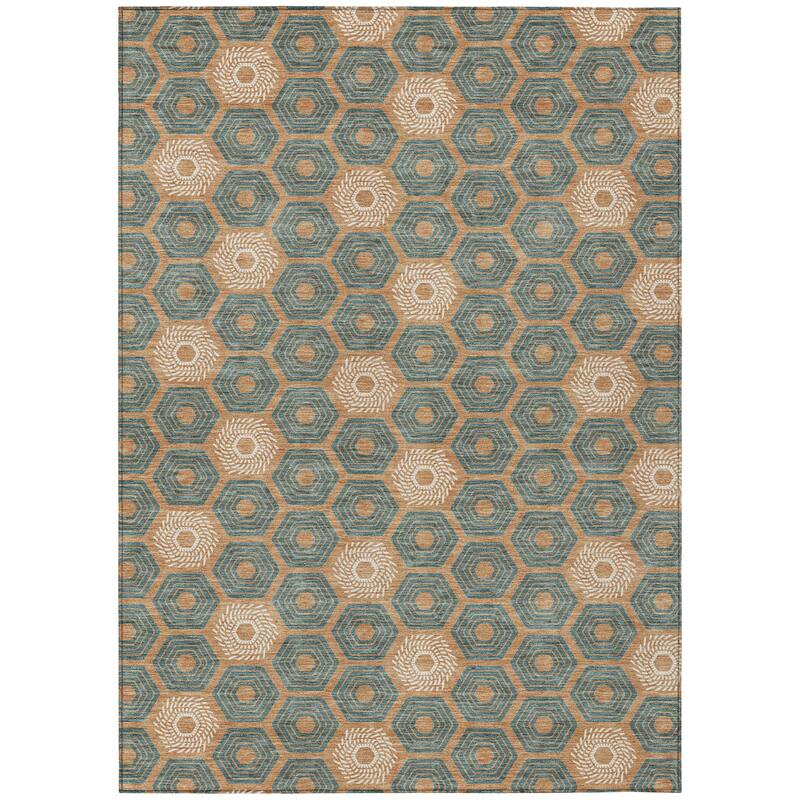 Machine Washable Indoor/ Outdoor Modern Hugoton Chantille Rug