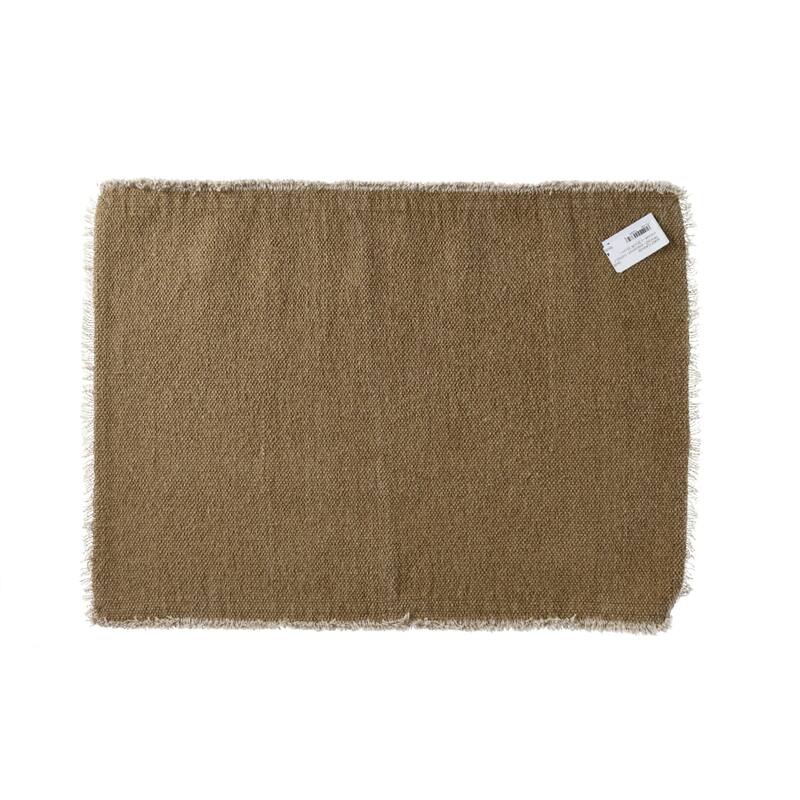 Handwoven Cotton Rectangular Placemat - 19.5" - Camel Brown