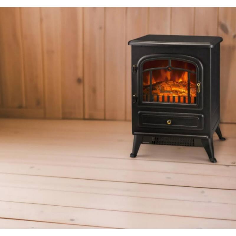 16.3" Electric Fireplace Stove, Freestanding Portable Fireplace Heater