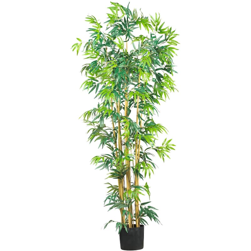 Bamboo Silk Tree 6ft - Faux Bamboo Plant Indoor Decor - Realistic Artificial Tree for Home Office - 6ft.