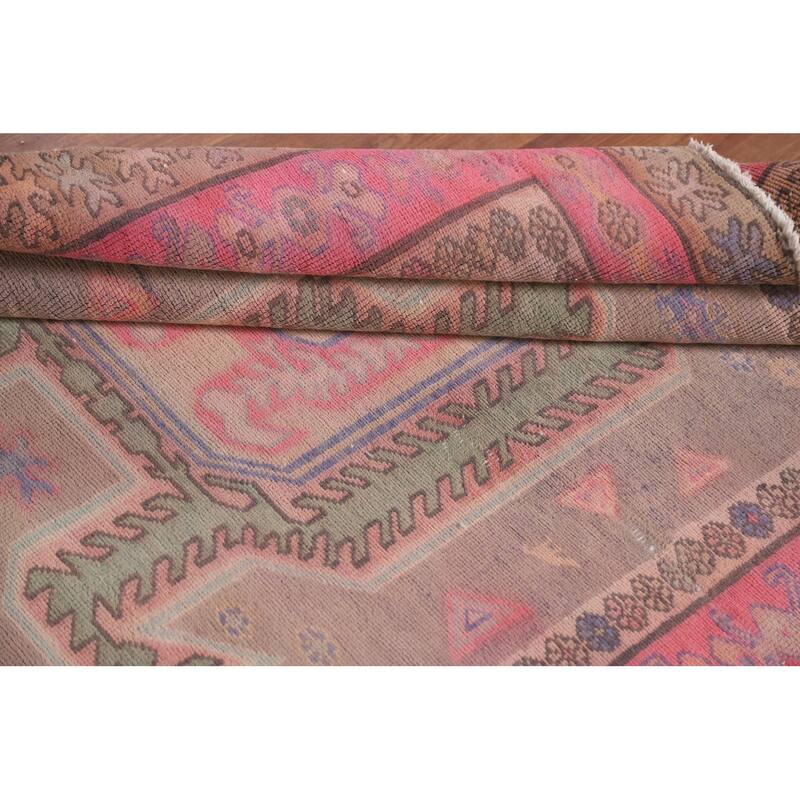 Hand Knotted Oriental 100% Wool Carpet Traditional Tribal Beige & Ivories Meshkin Runner Rug - 10' 5'' X 4' 3''