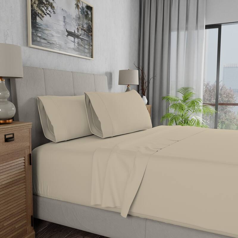Color Sense 100% Cotton 300TC Ultra-Soft & Silky Wrinkle-Resistant Sheet Set