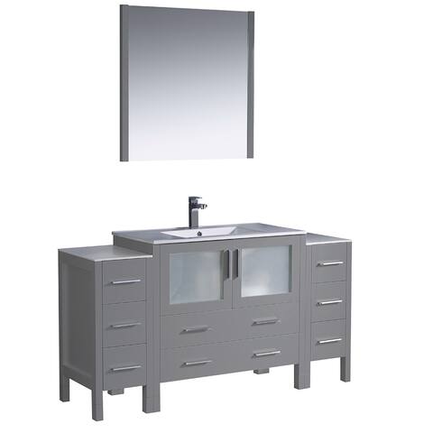 Fresca Torino 60" Bathroom Vanity w/ Side Cabinet & Integrated Sink