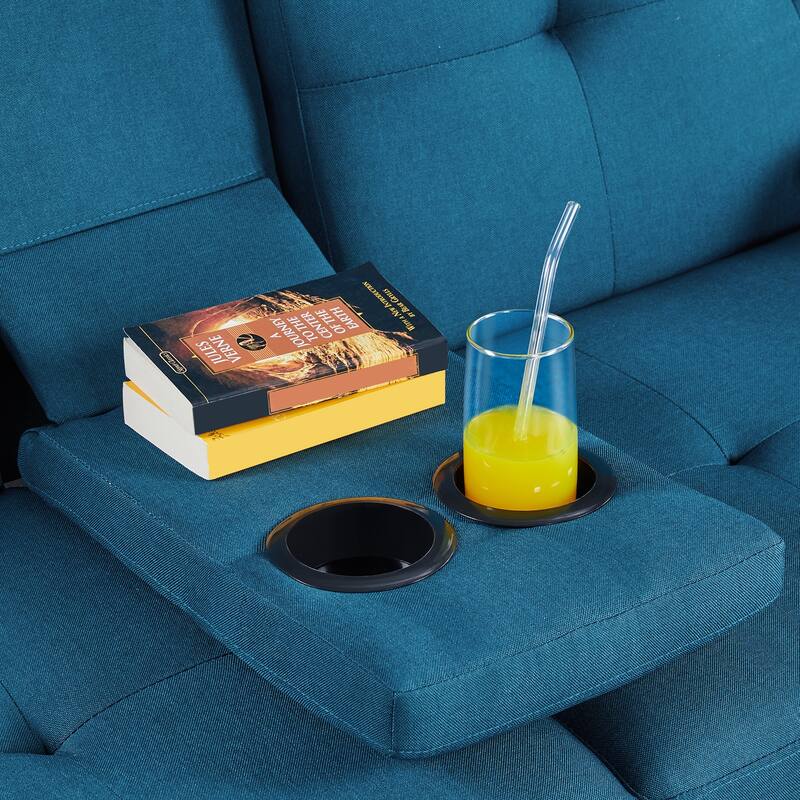 Yaheetech Fabric Upholstered Convertible Futon Sofa Bed
