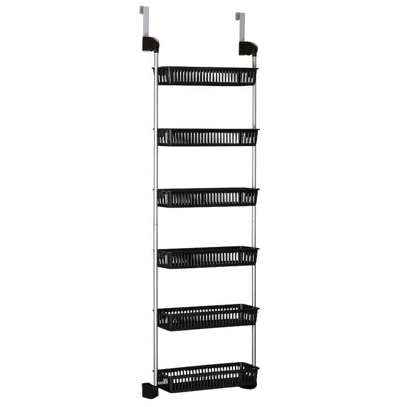 Household Essentials Over the Door Basket Storage Rack - 5 Basket - Silver