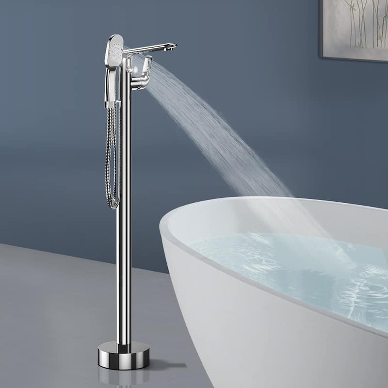 Topcraft Floor Mounted Bathtub Filler with Handheld Showerhead