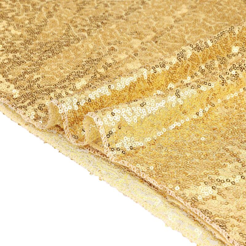1 Pack Round Tablecloth, Polyester Sequin Table Covers for Dining Room - Gold - 71x71inch