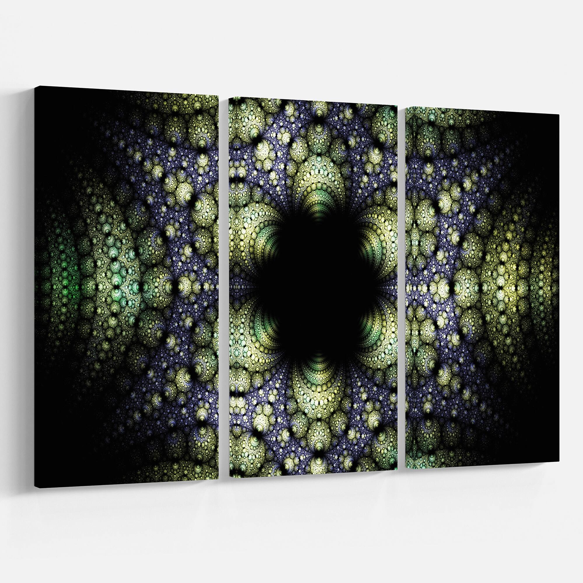 Designart "Into the Center of Fraction" Abstract Canvas art print Bed