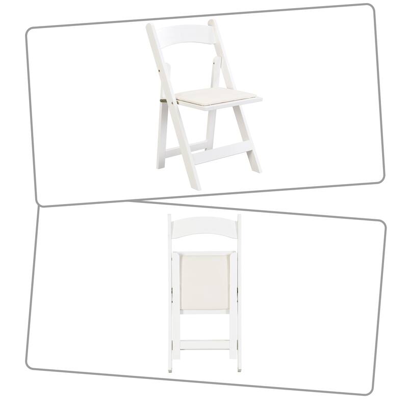 Modern simple style foldable dining chair set with upholstered cushions