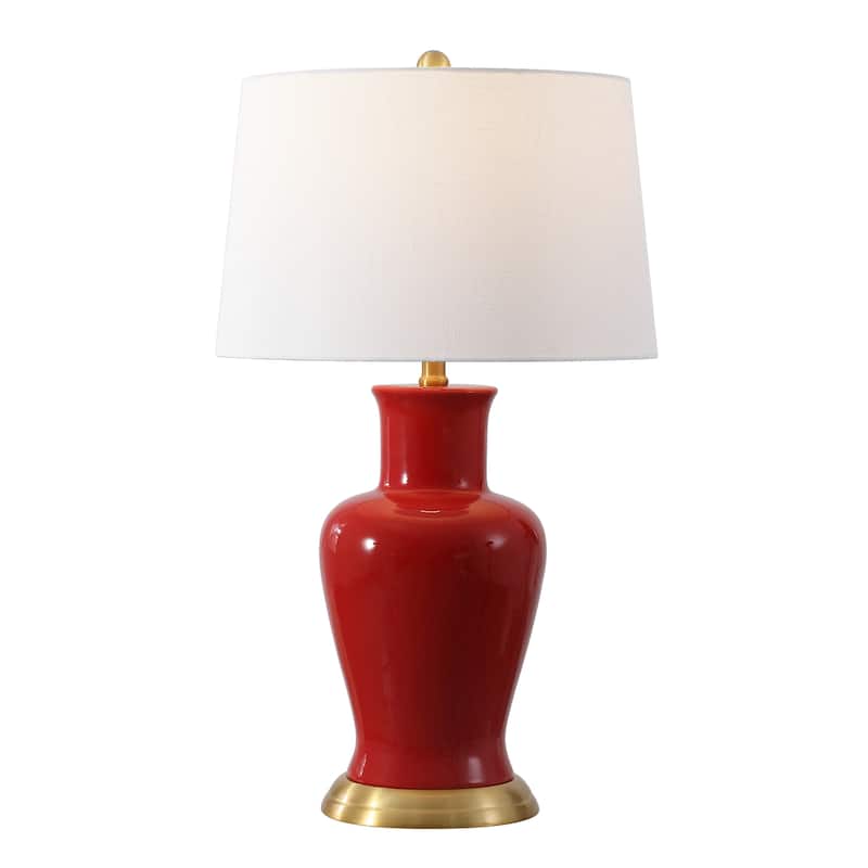 Julia 29" Ceramic LED Table Lamp, by JONATHAN Y - Red