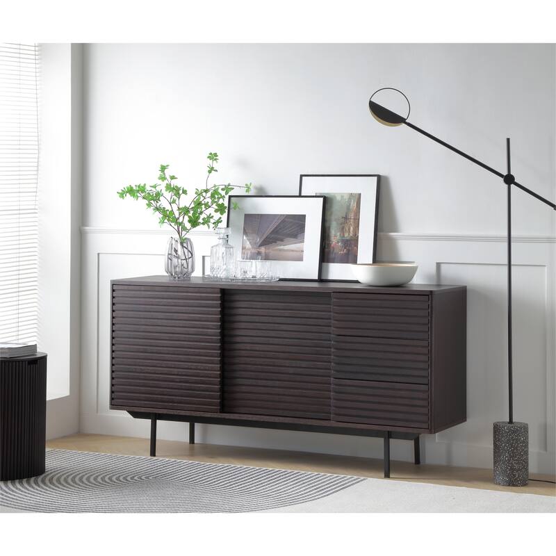 Mid century Sideboard Buffet Table or TV Stand - Walnut